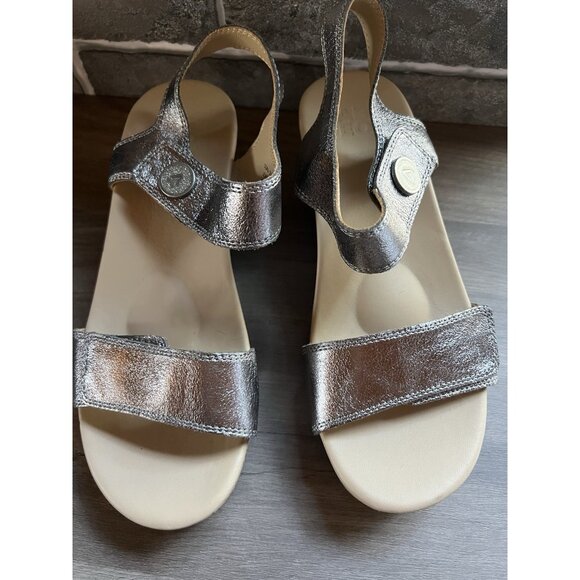 Abeo Shoes - ABEO CORA Leather Sandals Size 8 With Cork Wedge Adjustable